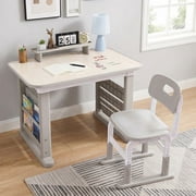 DOREROOM Kids Height Adjustable Activity Table and Chair Set, Gray