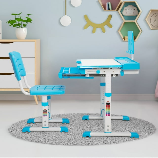 Kids Desks, Height Adjustable Children Desk and Chair Set,Childs School ...