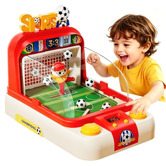 Kids Desktop Soccer Game Machine with Moving Goalkeeper, Scoreboard & Sounds – Interactive Football Toy for Boys & Girls Ages 3+（RED）