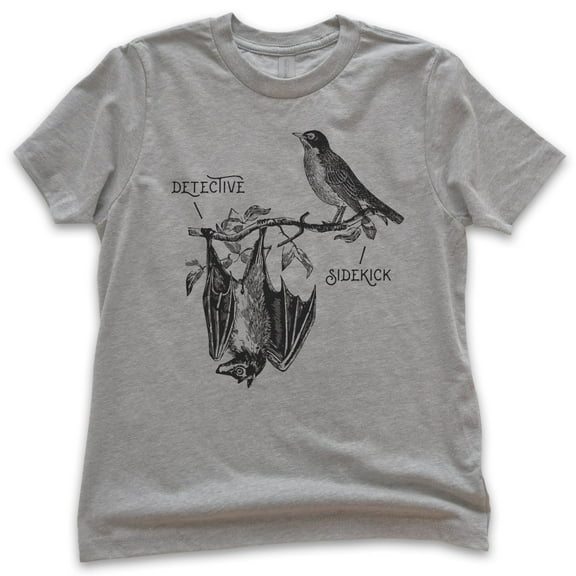 Kids Detective & Sidekick Shirt, Youth Kids Boy Girl T-Shirt, Superhero Shirt, Detective Shirt, Funny Super Hero, Dark Heather Gray, X-Small