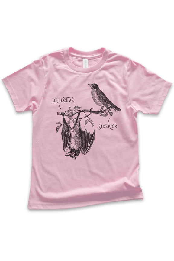 Kids Detective & Sidekick Shirt, Youth Kids Boy Girl T-Shirt, Superhero Shirt, Detective Shirt, Funny Super Hero, Light Pink, Large