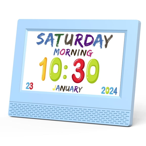 Kids Digital Alarm Clock Colorful, 7" Large LED Display Children's Sleep Trainer, Eye-Caring Digital Clock for Girls Boys Bedrooms Bedside, 17 Alarm Clock Settings Easy to Use Kids Birthday Gift Y101