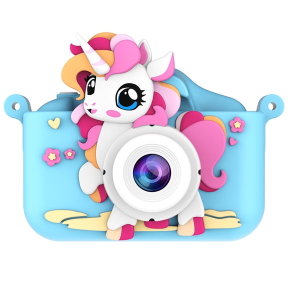 Kids Digital Camera, Unicorn Design, 96MP, Dual Lens, Eye-Protection Screen