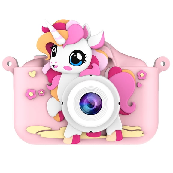 Kids Digital Camera, Unicorn Design, Timed Shoot, Video Recorder, Pink