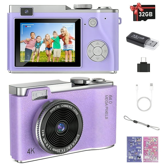 MHCABSR Digital Camera with Flash, 48MP, Digital Zoom, Mirrorless CCD, Retro Design (25 Count)