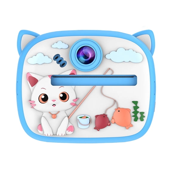 Kids Digital Camera with Front and Rear 1080P Lenses Cartoon Design Shockproof for Easy Photography Fun