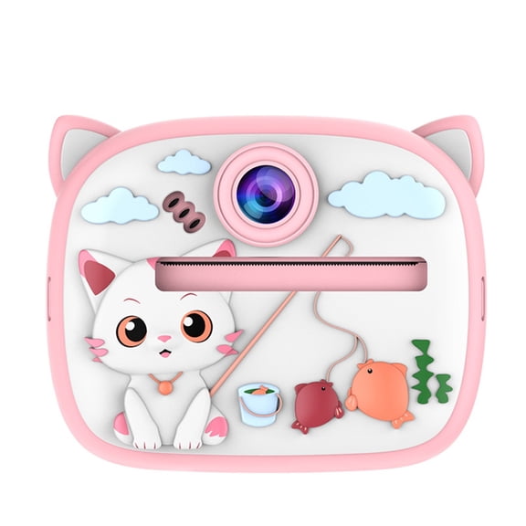 Kids Digital Camera with Front and Rear 1080P Lenses Cartoon Design Shockproof for Easy Photography Fun