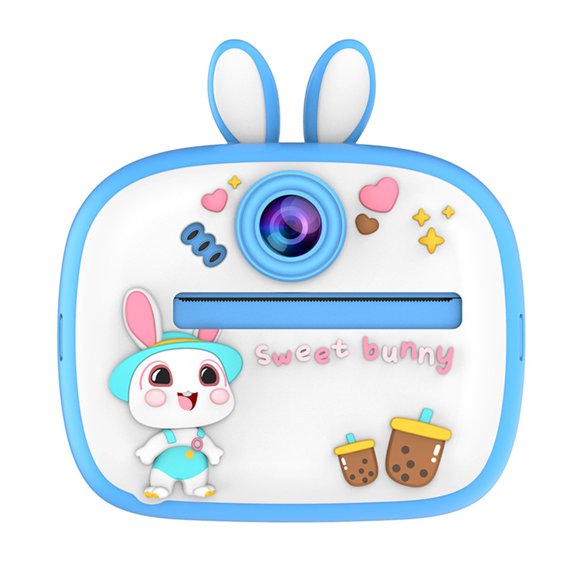 Kids Digital Camera with Front and Rear 1080P Lenses Cartoon Design Shockproof for Easy Photography Fun