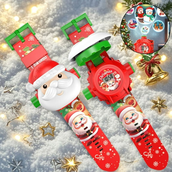 Kids Digital Projector Watch with 24 Image Slides, Adjustable Projection Watch Digital Screen, Fun and Interactive Timepiece for Kids, Christmas Halloween Birthday Gift