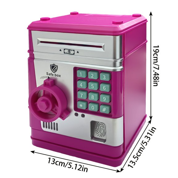 Kids' Digital Savings ATM | Electronic Password Lock Auto Paper Money Roller & Coin Storage, Durable ABS, Perfect Birthday/Festival Gift for Boys and Girls Ideal for Christmas/Halloween, Mixed Colors