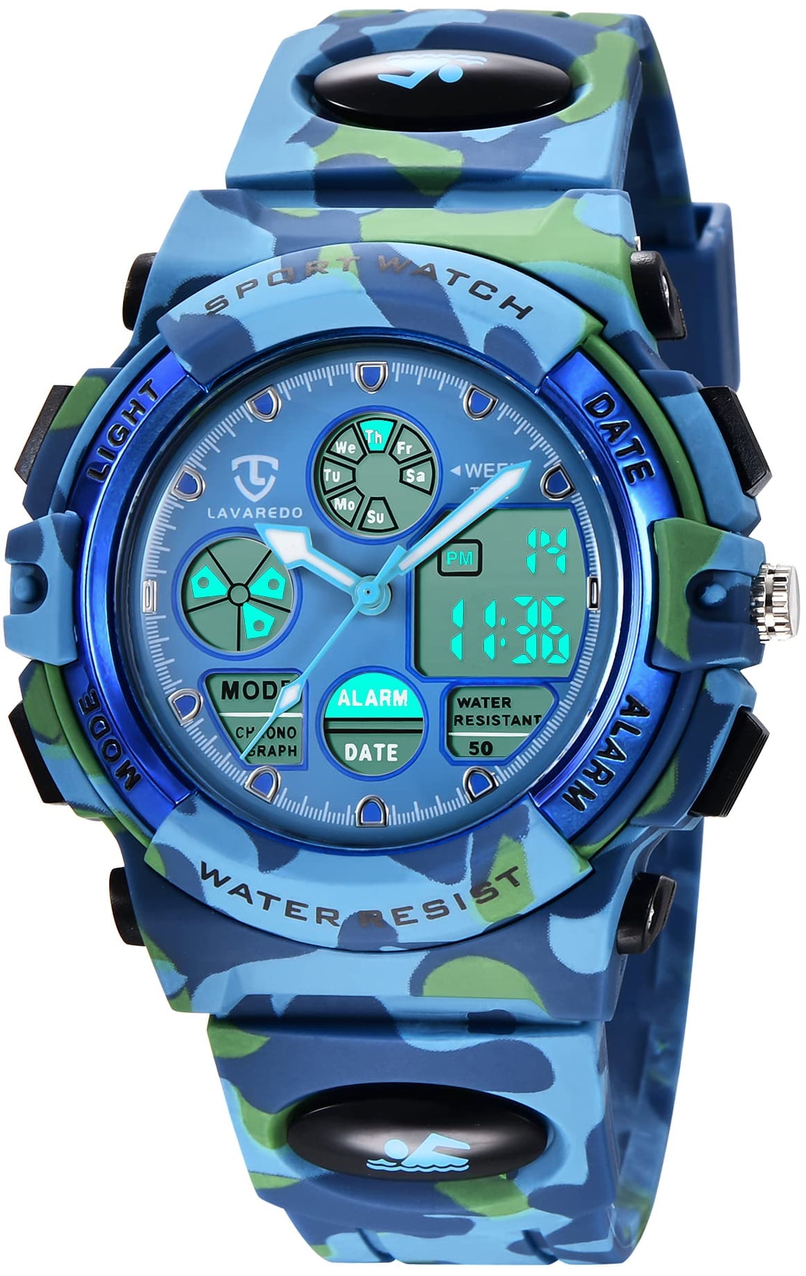 Kids Digital Sport Watch Waterproof Outdoor Watches Children Casual Electronic Analog Wrist Watches with Alarm Stopwatch Gifts for 5 12 Ages Boys Girls Walmart