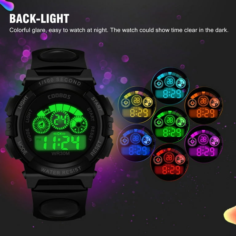Kids Digital Watch Boys Sports Waterproof Led Watches with Alarm