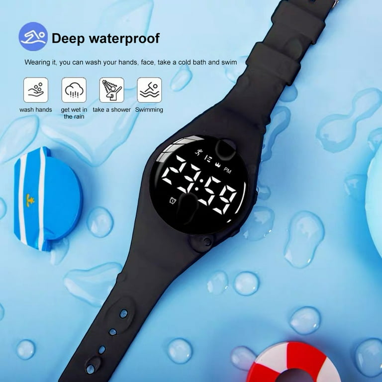 Kids Digital Watch Waterproof Sports Smartwatch with Fitness Recorder Vibrating Alarm Clock Stopwatch for Boys Girls Outdoor Running