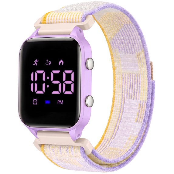Kids Digital Watch for Boys Girls Sports Watch with Alarm, Stopwatch, Calendar, Pedometer,Waterpoof Watch with Nylon Band Gifts for Kids