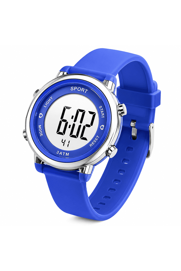 Kids Digital Watch for Girls - 30M Waterproof Sport Watch with 7-Color Night Light, Stopwatch & Alarm, Pink Wristwatch for Kids Ages 3-12