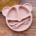 thumbnail image 1 of Kids Dinnerware Set,Spoon Fork Divided Plate for Toddlers,BPA Free,Cute Cartoon Shape, 1 of 6