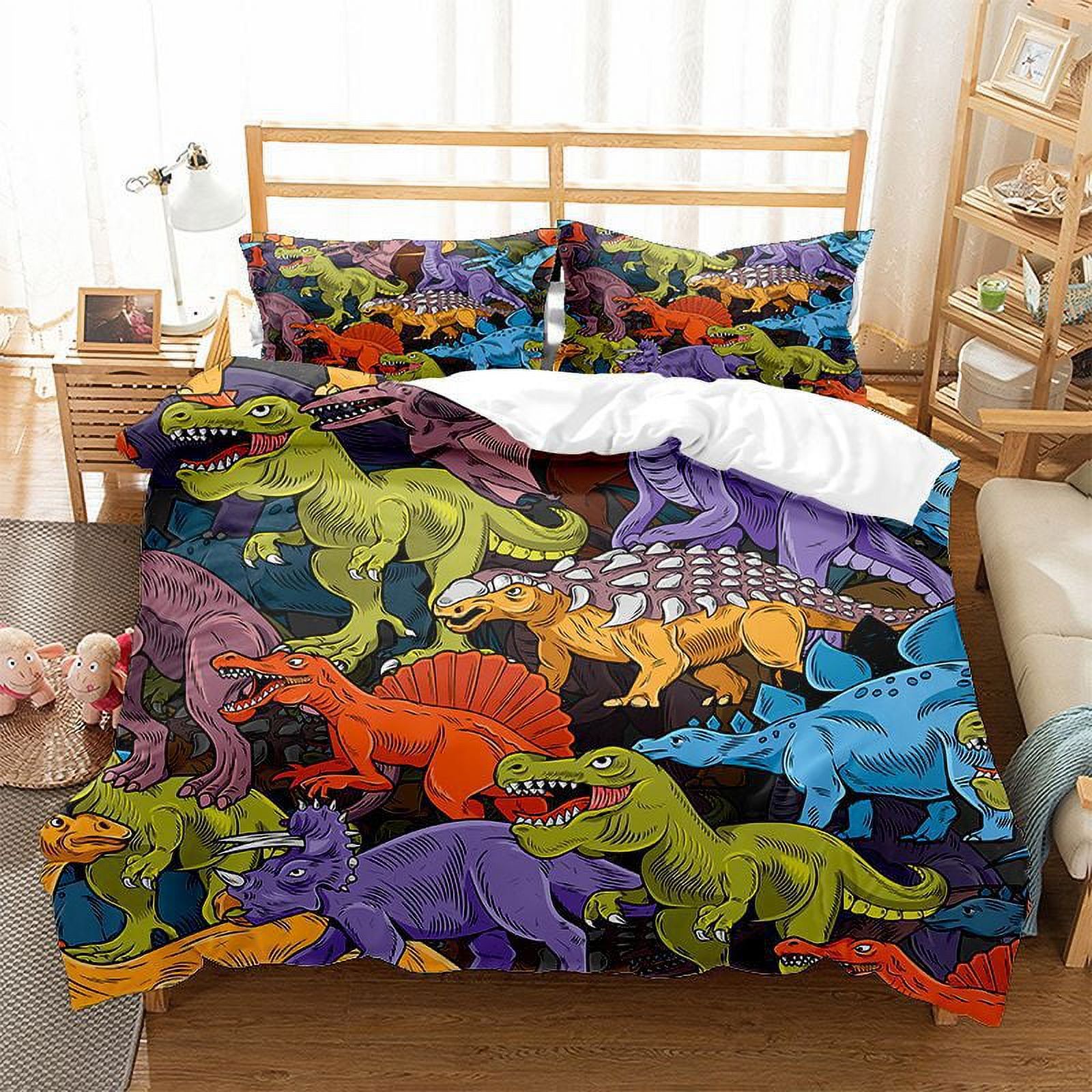 Kids Dinosaur Bedding Full Size for Boys Dinosaur Duvet Cover Dinosaur Comforter Cover Cartoon