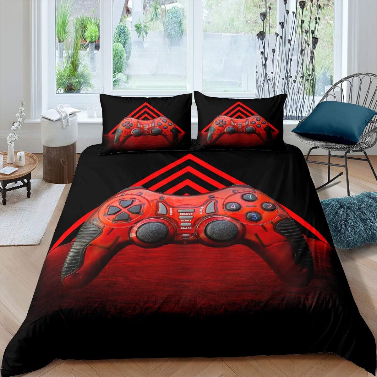 Kids Dinosaur Bedding Set Full Size Cartoon Dino Print Duvet Cover for