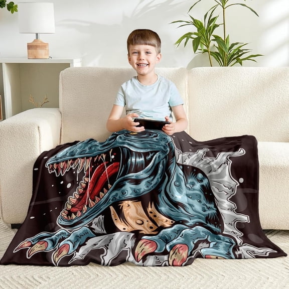 Kids Dinosaur Blanket for Boys Soft Fleece Boys Blanket for Couch Sofa Bedroom Dinosaur Throw Blanket for Kids 50"x60"