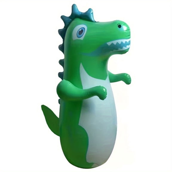 Kids' Dinosaur Inflatable Punching Bag - Durable PVC, Perfect for Ages 3-6, Outdoor Exercise & Fun (Green)