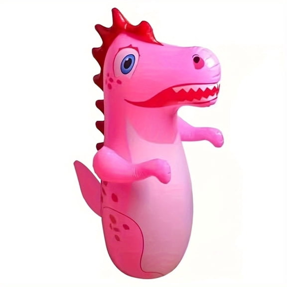 LULUMAOQU Kids' Dinosaur Inflatable Punching Bag, Bop & Push Toy for Ages 3-6, Durable PVC Indoor Outdoor Exercise Play (Pink)