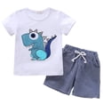thumbnail image 1 of Kids Dinosaur Outfit Set  for 1-6 Years Toddler Boys Tops and Shorts Clothing 2PCS, 1 of 9