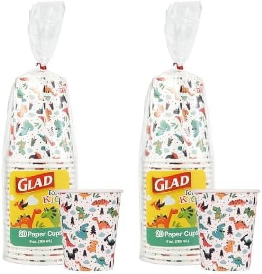 for Kids Dinosaur Paper Cups|20 Count White Paper Cups with Dinosaur ...