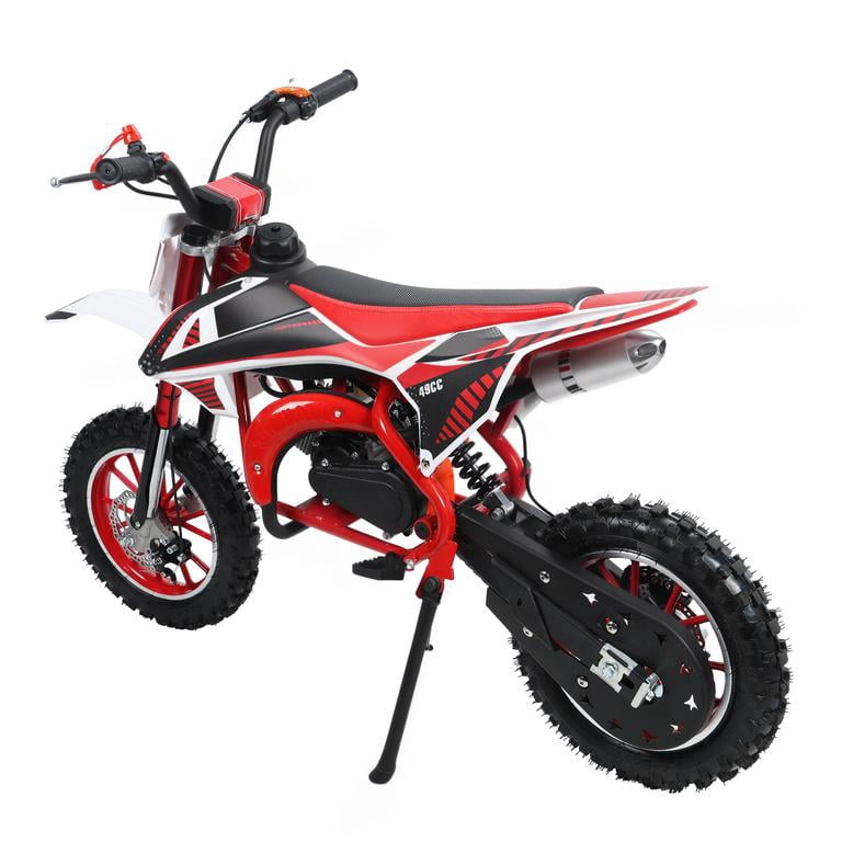 Kids Dirt Bike 49cc EPA Approved, 2-Stroke 25mph 10+ Miles for Teens Red
