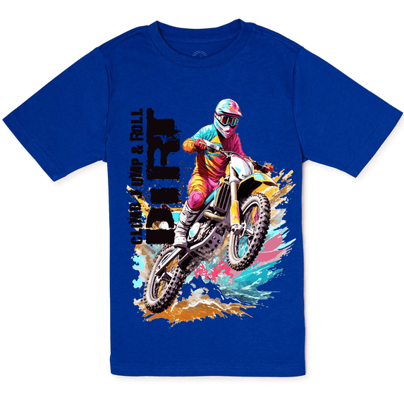 Kids Dirt Bike Graphic T-Shirt Size 18