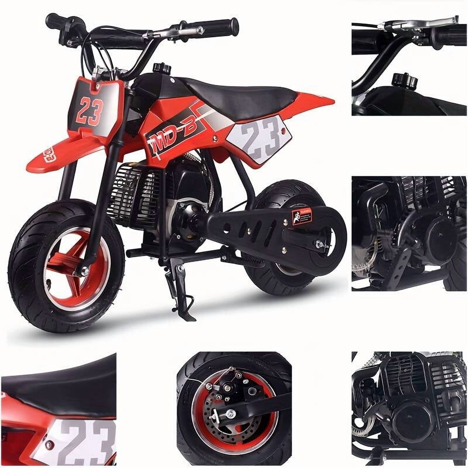 Kids Dirt Bike,Perfect Starter Gas Dirt Bike with Comfortable off-road tires,Sturdy 50cc dirt bike for Beginner 42×28×28in,2-Stroke,Red