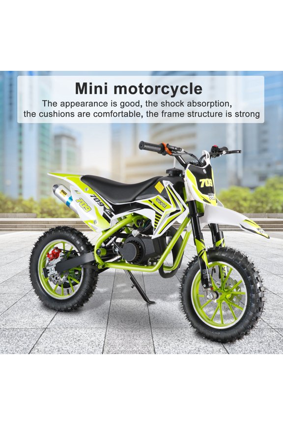 Kids Dirt Bike, Trendix Pocket Motorbike 49cc 2-Stroke Mini Gas Power Dirt Bike, Off-Road Tires Motorcycle with Front Rear Disc Brakes, Maximum Speed 30KM/H (Green)