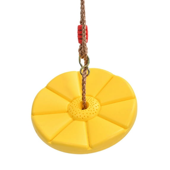 Kids Disc Swing Children Heavy Duty Plastic Disc Swing Seat for Outdoor Backyard Petal Yellow