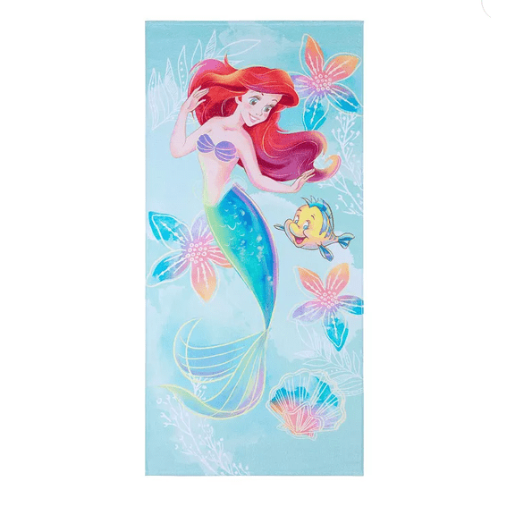 Kids Disneys The Little Mermaid Ariel & Flounder Beach Towel