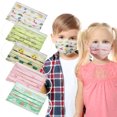 thumbnail image 1 of Kids Disposable Face Masks Cartoon Prints Design 3Ply Children with Nose Clip Earloop Boys Girls 4-12 Years Old 100 Pcs, 1 of 7