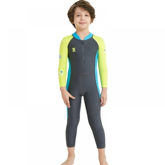 Kids Diving Suit Children Full Body Wetsuit Keep Warm One-Piece Long Sleeves Uv Protection Swimwear For Surfing Snorkeling Swimming