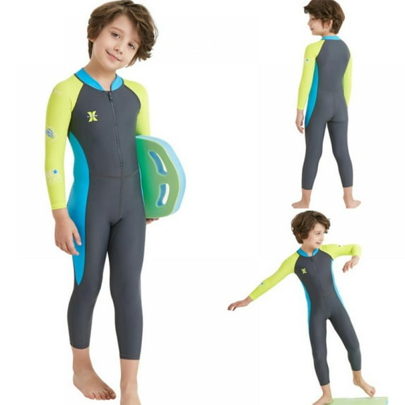 Kids Diving Suit Neoprene Wetsuit Long Sleeves UV Protection Swimwear S-2XL