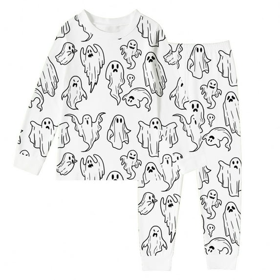 Kids' Diy Coloring Pajama Set With Hand Painted Long Sleeve Shirt & Pants, Draw Color Your Own Sleepwear Art Outfit, Boys Girls Lounge Set 2Pc Unisex Pjs Set For Birthday Christmas Gifts #05 White,9T