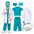 thumbnail image 1 of Kids Doctor Costume 9‑Piece, Scrub Doctor Outfit with White Lab Coat, Halloween Cosplay Dress‑Up Set for Girls 8‑12 Years Old, 1 of 5