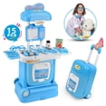thumbnail image 1 of Kids Doctor Set – 15 Pieces Kid's Medical Pretend Clinic On Wheels - Easy to Store and Carry for Girls & Boys – Small Suitcase, 1 of 8