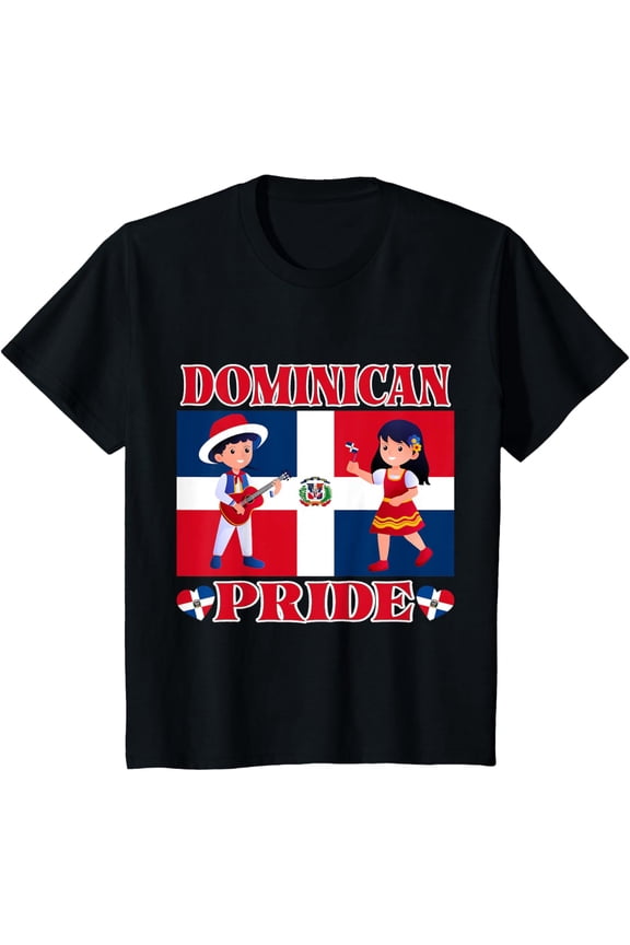 Kids Dominicana Pride Toddler Dominican Republic Flag Boys Girls T-Shirt