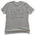 thumbnail image 1 of Kids Don't Grow Up It's A Trap Shirt, Youth Kids Boy Girl T-Shirt, Cute Saying Shirt, Funny Saying Shirt, Dark Heather Gray, Medium, 1 of 4