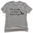 thumbnail image 1 of Kids Don't Make Me Drop A House On You T-shirt, Youth Kids Boy Girl T-Shirt, Cute Halloween Funny Witch Shirt, Dark Heather Gray, X-Small, 1 of 4