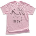thumbnail image 1 of Kids Don't Stress Meowt Shirt Cat Shirt, Youth Kids Boy Girl T-Shirt, Funny Cat Shirt, Clever Cool Cat Shirt, Light Pink, X-Large, 1 of 4