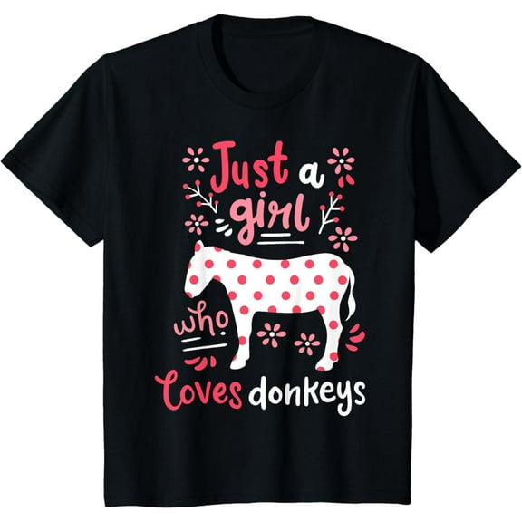 Kids Donkey Just A Girl Donkeys Gift T-Shirt