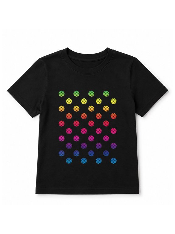 Kids Dot Day Shirt Rainbow Polka Dot Grid Pattern Colorful Kids T Shirt