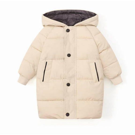 Kids Down Long Outerwear Winter Autumn Teen Cotton Clothes Boys Girls Cotton-Padded Parka Coats Big Children Thicken Warm Jacket