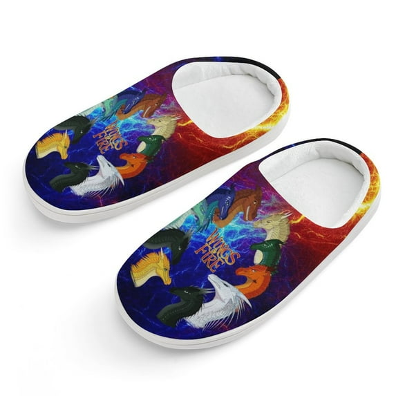 Kids Dragon Wings Of Fire Slippers Anti-slip Fluffy Fuzzy House Slippers Warm Soft Plush Winter Fluffy House Shoes for Boys Girls