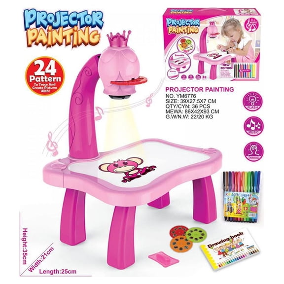Kids Drawing Board Kit, Projector Art Set for Girls Ages 6-12 with 16 Pieces, Light Up Tracing & Drawing Table, Arts & Crafts Gift for 5 6 7 8 9 Year Old Girl