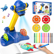 HXFOU Kids Drawing Projector Kit with Trace and Draw Projector, Coloring Pencils, Crayons & Activity Books, Art Craft Kit for Boys and Girls Ages 3+