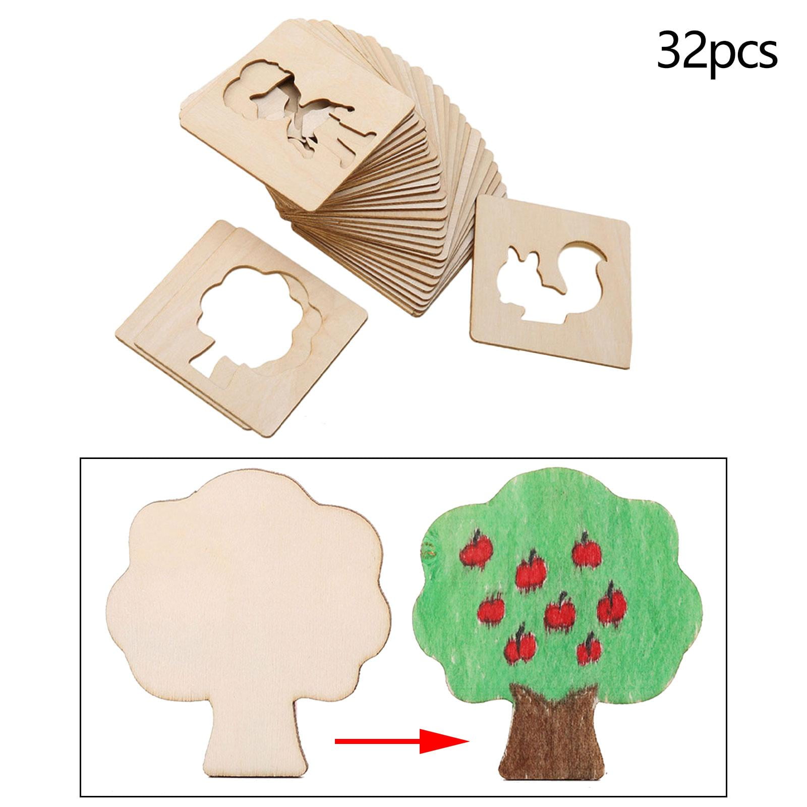 Kids Drawing Stencils Chalk Stencils Sturdy Wooden Educational Toys DIY ...